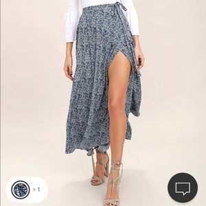 Lulus Floral Wrap Maxi Skirt